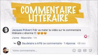 Le commentaire littéraire - français - 1ère