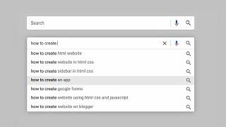 How to Create Search Bar with Auto-Complete Search Suggestions using HTML CSS & JavaScript