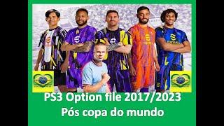 PS3 PES 2017/2023 Option file Atualizado para 2023 Pós copa do mundo