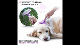 POODLIE Poodle Pet Dog Grooming Rake Dematting Tool with Stainless Steel Shedding Comb for Pets