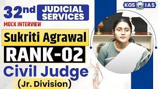 32nd Bihar Judicial Services | Sukriti Agrawal Rank 2 | Civil Judge (Jr. Division) | Mock Interview