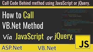 How to Call VB.Net Function via JavaScript or jQuery - Urdu/Hindi