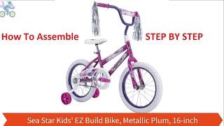 How To Assemble Huffy EZ Build 16 inch Sea Star Kids'  Bike, Metallic Purple slot 897