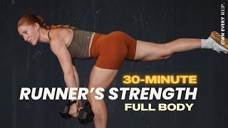 30 Min. Complete Runner‘s Strength Workout w/ DBs | Knee Stability, Single Leg Work & Core