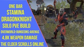 ESO One Bar Stamina Dragonknight Solo PVE Build - Deadlands/Waking Flame