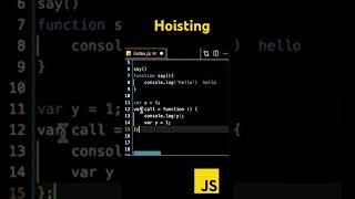 Hoisting in JavaScript #javascript a#shorts