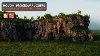 Prodecural Cliffs with heighfields vdb and materialX