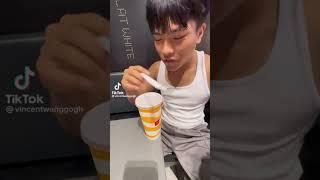 bruce wang gives crazy drink life hack @vincentwanggogh #tiktok #funnyvideo #gym