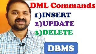 SQL DML Commands || insert || update || delete || DBMS | MySQL implementation || Data Manipulation