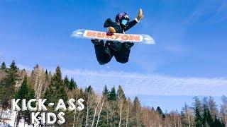 10-Year-Old Snowboarder Lands Dangerous Double Backflip | KICK-ASS KIDS