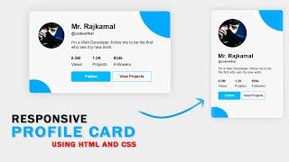 Profile Card UI Design using Html & CSS | Profile Card Html CSS