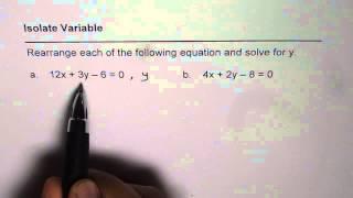 Isolate Variable From Standard Linear Equation