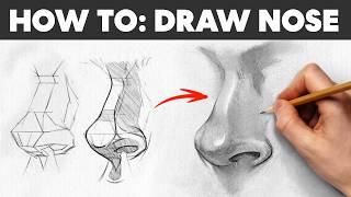 How to Draw: Nose (Easy Beginner Tutorial)