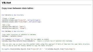 VB.NET - Copy rows between data tables