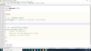 php/mysql: Chapter17: Indexed and associative arrays