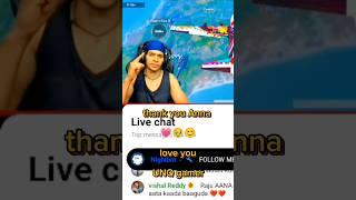 Thank you so much UNQ gamer @UnqGamer #unqgamer #fflivetelugu dfg dfg divan