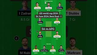 SA vs AFG t20 World Cup 2024 semi final , My 11 circle team prediction #cricket #ytshorts #2024