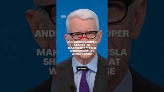 Anderson Cooper reacts to makeshift 'Tesla showroom' at White House