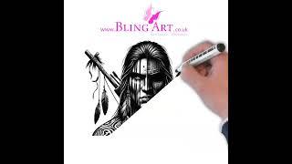 Bling Art Dreamcatcher Man #art #tattoo #tribal  #gift #drawing#digitalart #protection #warriors