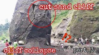crazy way to collapse cliff‼️sand cliff landslide
