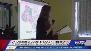 Ukrainian student speaks at UA to raise awareness on importance of democracy