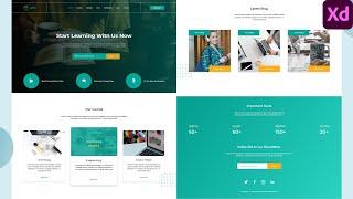 Education Website Landing Page Design With Adobe XD