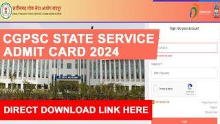 CGPSC State Service Admit Card 2024 OUT #CGPSCStateService