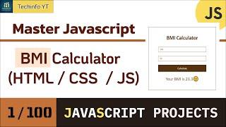 BMI calculator app JavaScript | JavaScript Tutorial 2024 | JavaScript projects master JavaScript