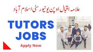 Tutor Jobs in Allama Iqbal Open University | AIOU Tutor Posts | Educational Forum