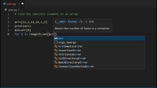 find a Smallest element from Array in python || find Smallest number from Array || python program