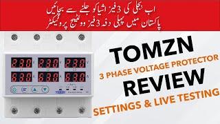 Three Phase Voltage Protector REVIEW AND SETTINGS