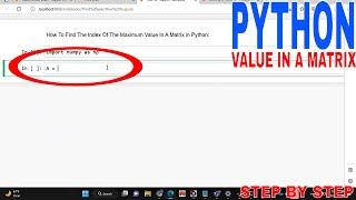   How To Find The Index Of A Maximum Value In A Matrix In Python 