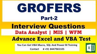 MIS Interview Question | Excel Interview Question | Grofers Company Excel Test