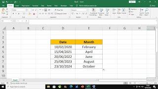 Excel formula ll Get month name from date