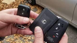 How to open Lexus Toyota door and start an engine when smart key battery has died security insert