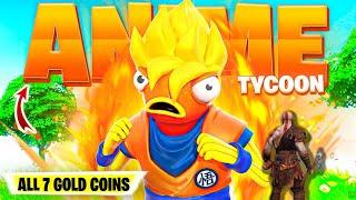 ANIME TYCOON Fortnite Gold Coins | Search for All 7 Gold Coins to Unlock a Secret Rare Form