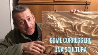 Bassorilievo - come correggere un errore -intaglio e scolpire in #bassorilievo #woodcarving #carving