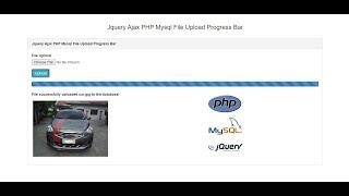 Jquery Ajax PHP Mysql File Upload Progress Bar
