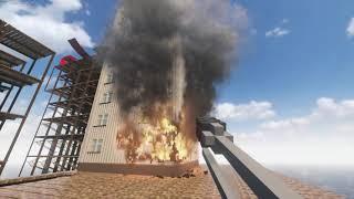 Realistic Burning Building Timelapse | Teardown