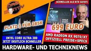 AMD RX 9070 XT schlägt RTX 5070 Ti - Offizielle Preise + Specs | Intel 285K ist neue Nummer 1