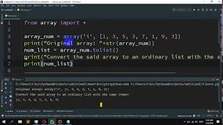 How to Convert an array to an ordinary list with the same items in Python