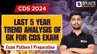 Last 5 year Trend Analysis of GK For CDS exam  I CDS Exam pattern I CDS Preparation I CDS GK 2024