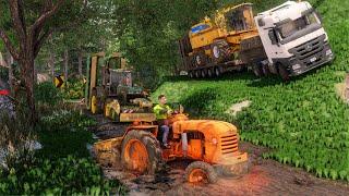 Which Tractor will be able to cross the muddy path ?? | Farming Simulator 22