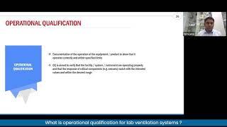 What is operational qualification for lab ventilation systems?