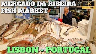 LISBON FISH & FOOD MARKET - MERCADO DA RIBEIRA (TIMEOUT MARKET)- PORTUGAL - 4K - 2024