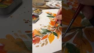 Fall in Watercolors ‍ #watercolorpainting #paintingideas #paintingforbeginners