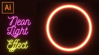 Realistic Neon light effect circle in adobe illustrator cc tutorial | JM graphic