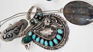 VINTAGE TURQUOISE STERLING SILVER FINDS