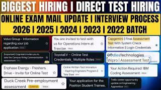 TOP MNC's Hiring Started, Exam Mail, Interview, Pattern, Process, Prep, 2026-2022 Batch Full Details