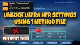 Tips : How To Unlock Ultra HFR Settings Using 1 Method File! (Updated Trick).